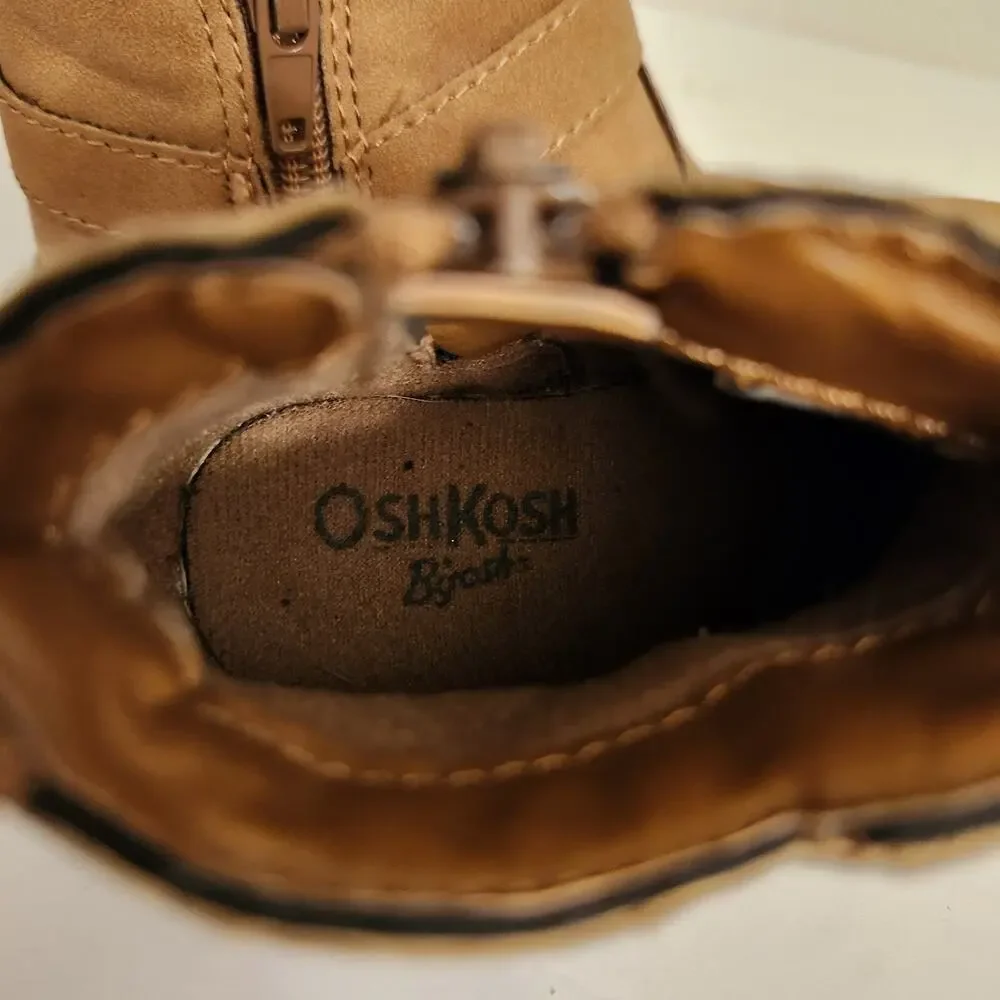Oshkosh Toddler Girls Ankle Boots Size 5m Brown Zipper Pull Tag